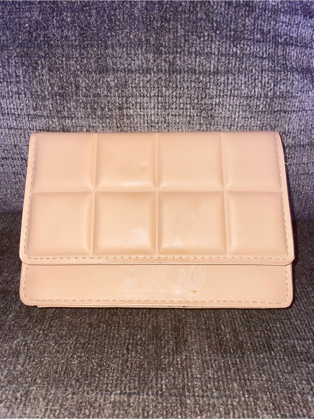 Chic Quilted Square Panel Nude Crossbody